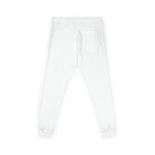 Load image into Gallery viewer, Mairo Wear Embroidered White Fleece Sweatpants — Minimal Logo Joggers