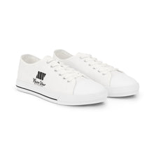 Load image into Gallery viewer, Mairo Wear Men's Low Top Sneakers — Minimal Black Logo Casual Canvas Shoes