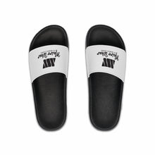 Load image into Gallery viewer, Mairo Wear Men's Slide Sandals – Minimal Monochrome Logo Slides (Black &amp; White)