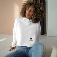 Load image into Gallery viewer, Mairo Wear Minimal Logo Crop Hoodie — White Women's Casual Streetwear