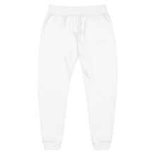 Load image into Gallery viewer, Mairo Wear Embroidered White Fleece Sweatpants — Minimal Logo Joggers