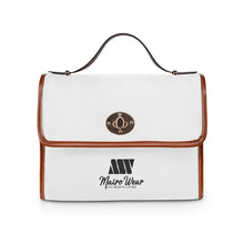 Load image into Gallery viewer, Mairo Wear Canvas Satchel Bag — Waterproof Leather-Trim Tote with Top Handle &amp; Logo Pocket