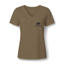 Load image into Gallery viewer, Mairo Wear Women's V-Neck Tee — Minimal Monogram Chest Logo