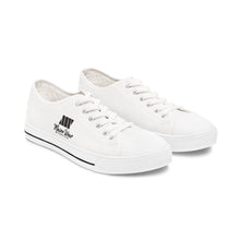 Load image into Gallery viewer, Mairo Wear Women's Low Top Sneakers — Minimal Black Logo Canvas Casual Shoes