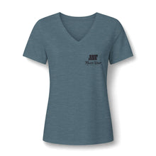 Load image into Gallery viewer, Mairo Wear Women's V-Neck Tee — Minimal Monogram Chest Logo
