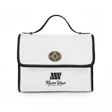 Load image into Gallery viewer, Mairo Wear Canvas Satchel Bag — Waterproof Leather-Trim Tote with Top Handle &amp; Logo Pocket