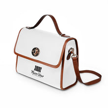 Load image into Gallery viewer, Mairo Wear Canvas Satchel Bag — Waterproof Leather-Trim Tote with Top Handle &amp; Logo Pocket