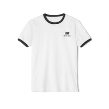 Load image into Gallery viewer, Unisex Ringer T-Shirt — Minimal 'Always Home' Retro Chest Logo