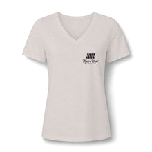 Load image into Gallery viewer, Mairo Wear Women's V-Neck Tee — Minimal Monogram Chest Logo
