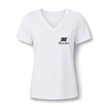 Load image into Gallery viewer, Mairo Wear Women's V-Neck Tee — Minimal Monogram Chest Logo